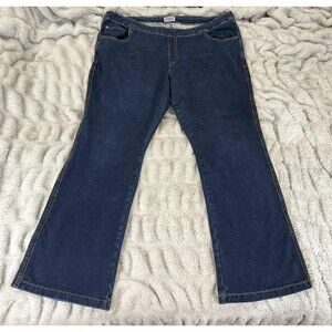 Pajama Jeans Women’s Bootcut Jeggings 1X Dark Blue Denim Pull On Stretch Pants